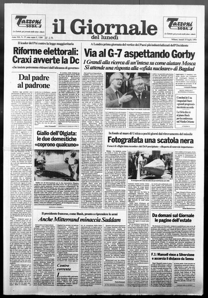 Il giornale del lunedi